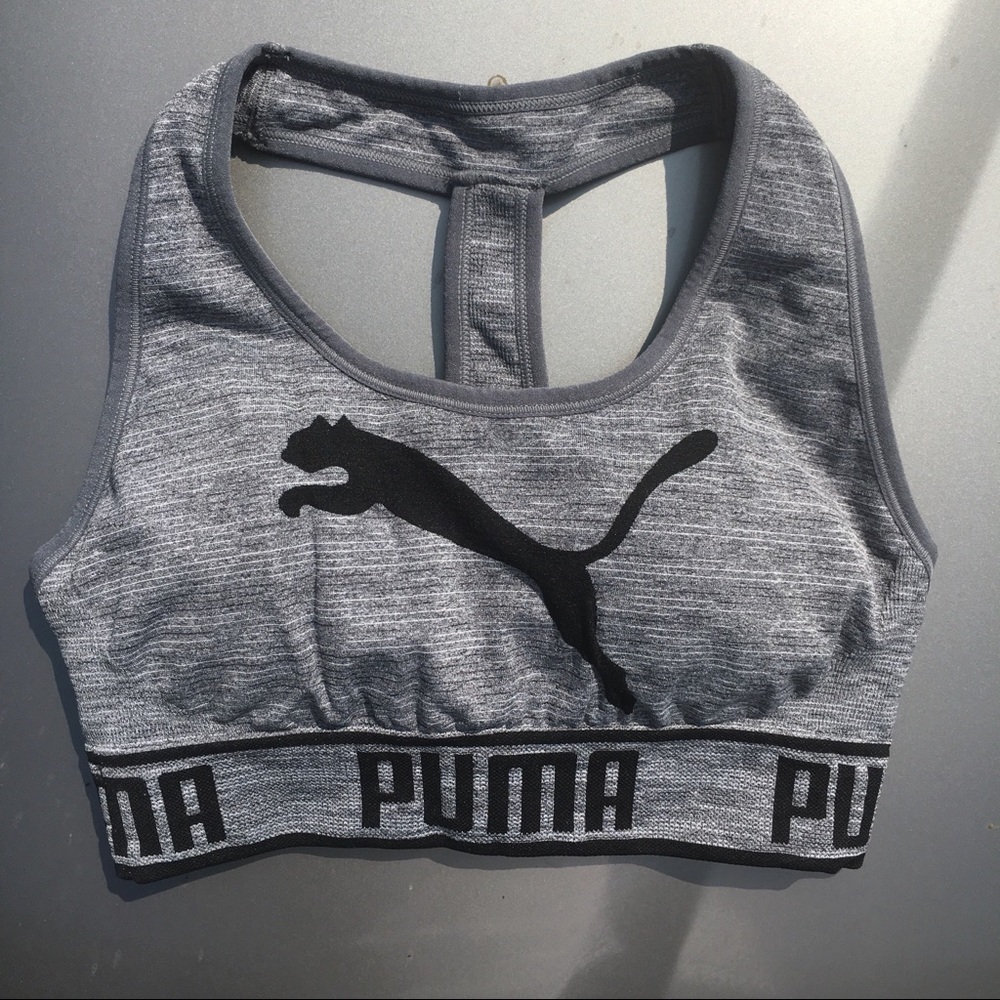 black/grey Puma sports bra